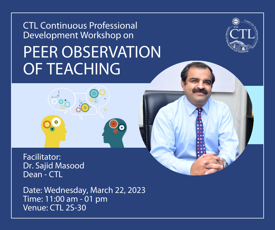 Workshop on Peer Observation of Teaching - Batch 01