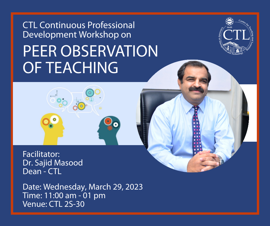 Workshop on Peer Observation of Teaching - Batch 02