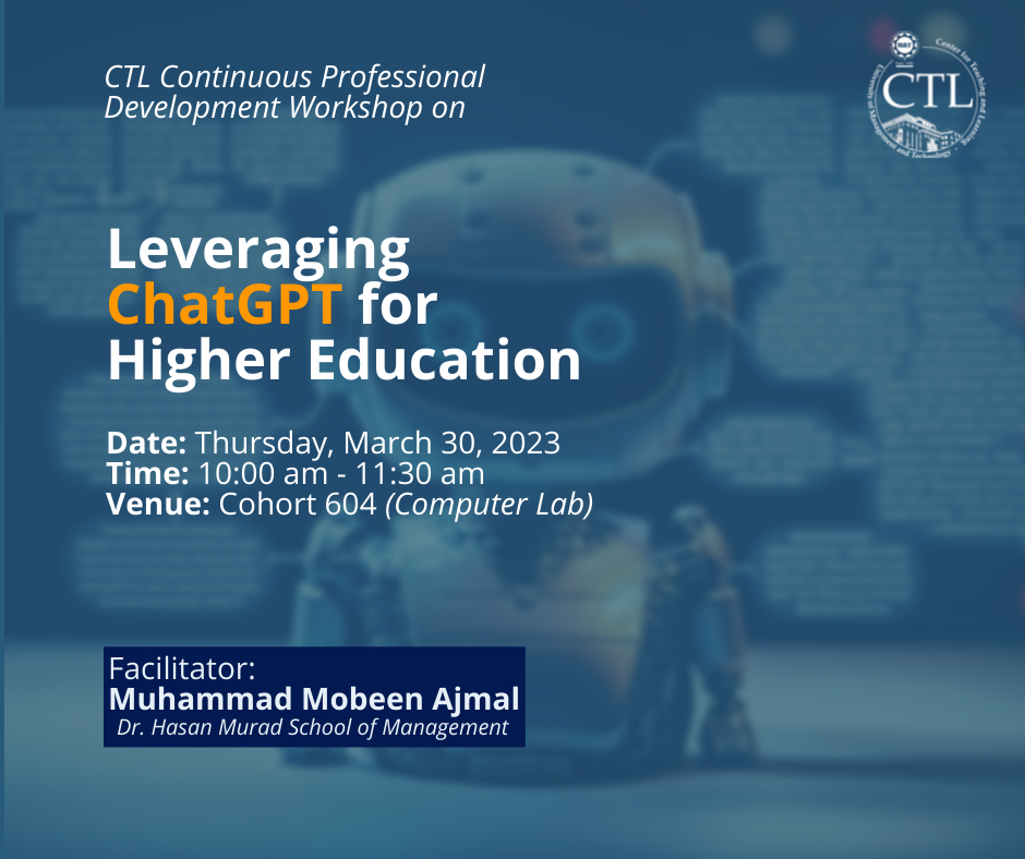 Workshop on Leveraging ChatGPT for Higher Education