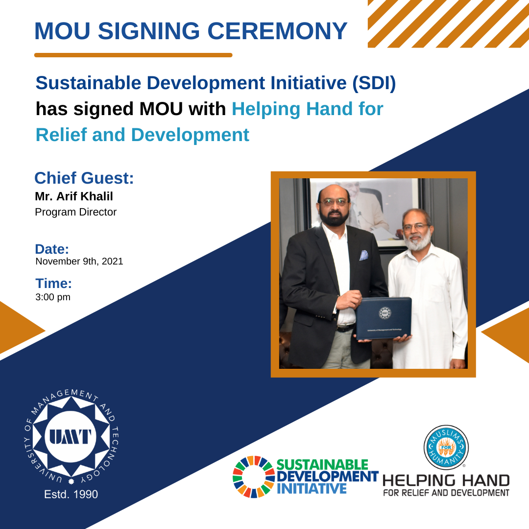 MoU with Helping Hand for Relief and Development