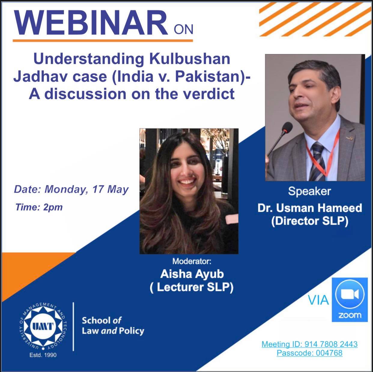 Webinar to Understand Kulbushan Jhadav Case (India vs Pakistan)