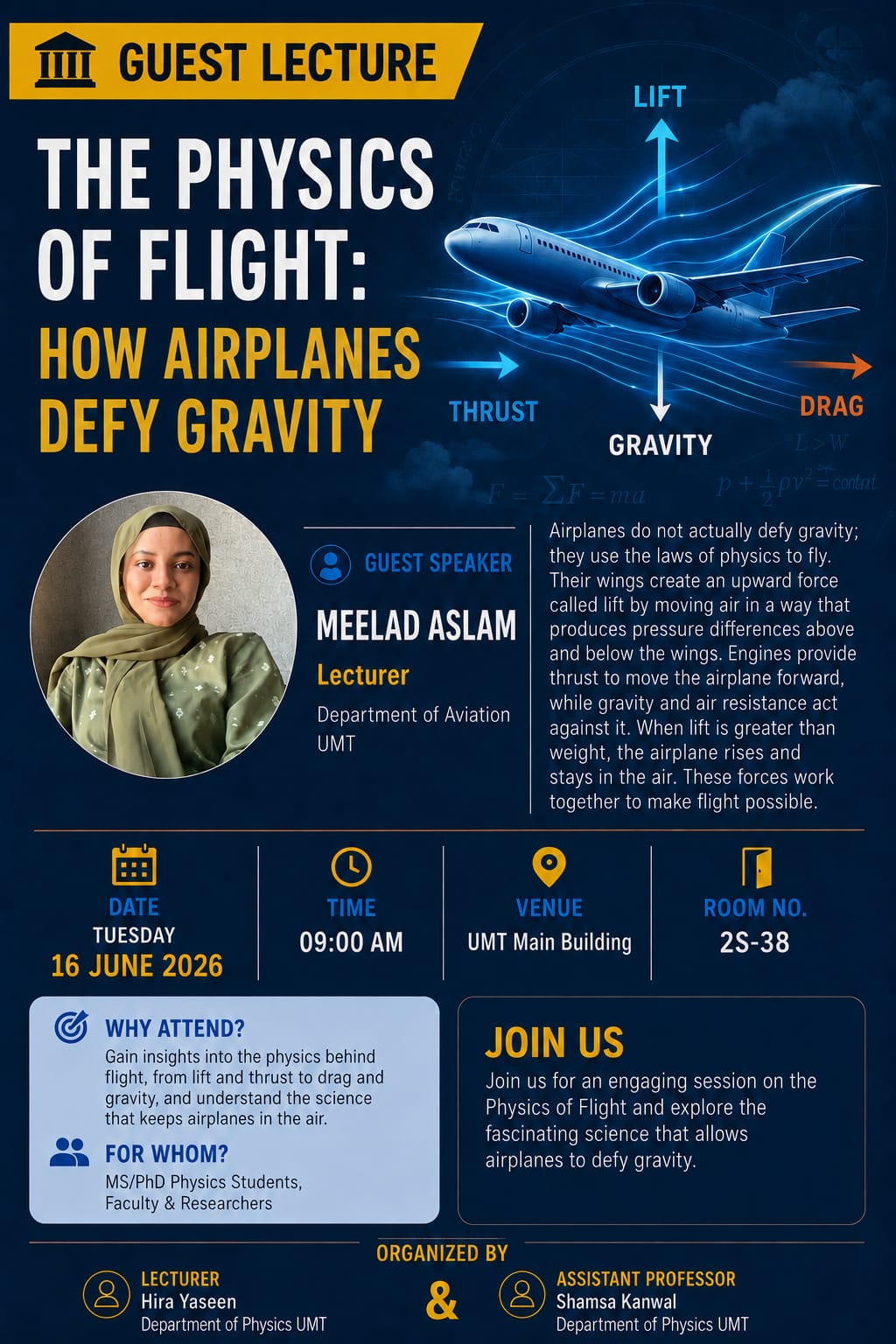 Guest Lecture - The Physics of Flight: How Airplanes Defy Gravity