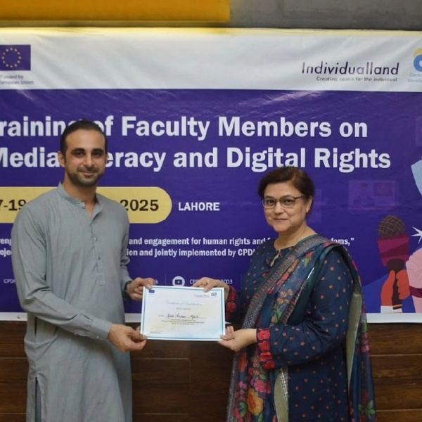 Empowering Awareness: DPSIR’s Faculty Member, Mr. Saad Malik, Participated in EU-Funded Training on Media Literacy and Digital Rights