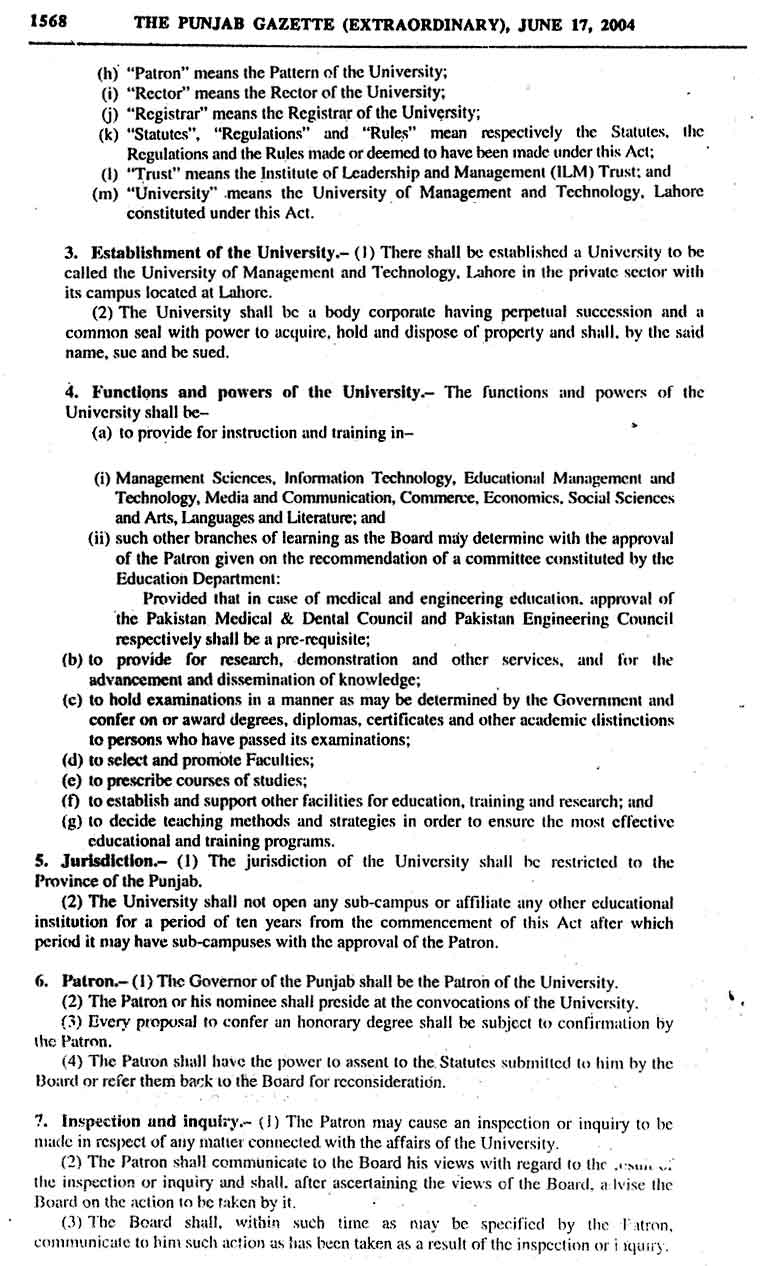 University Charter