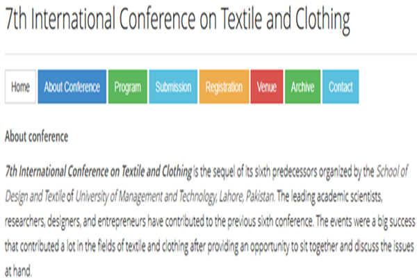 7th International Conference on Textile and Clothing – 2021