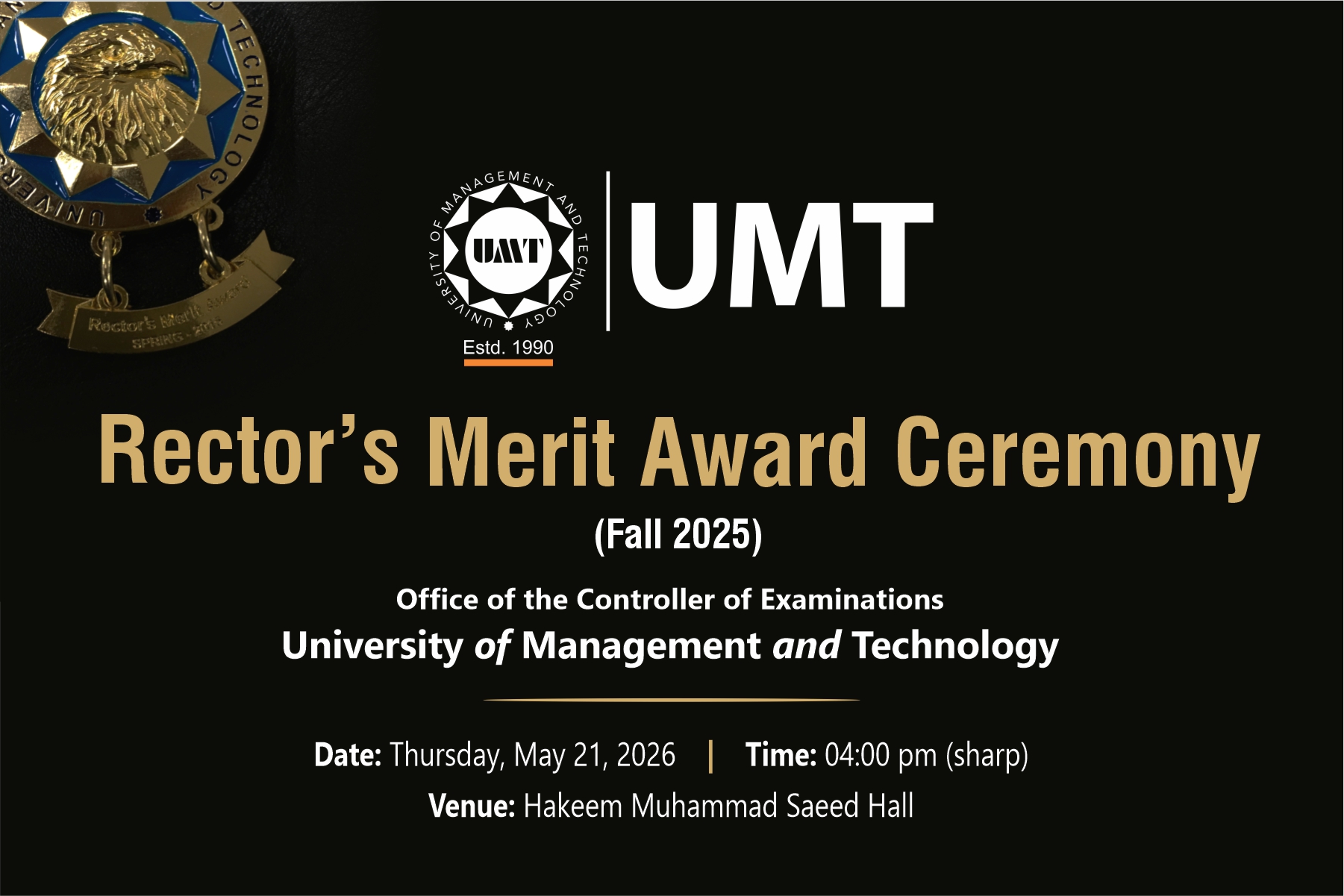 Merit Award List Fall 2025 - UMT