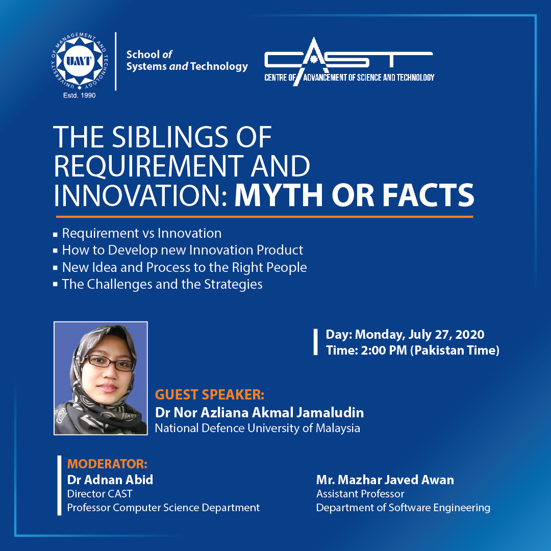 Session on The Siblings of Requirement and Innovation:Myth or Facts