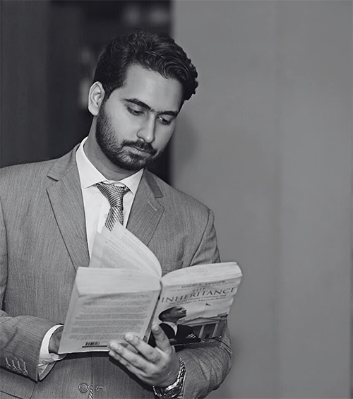 Professional reading a book