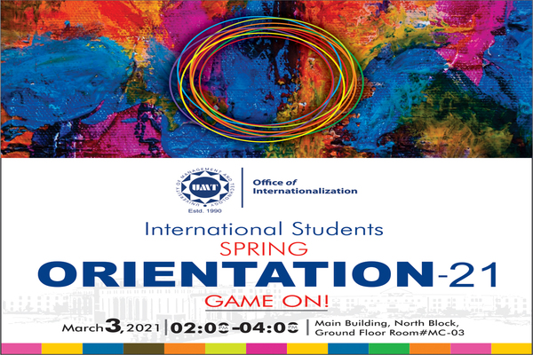 Orientation session for International Students Spring 2021