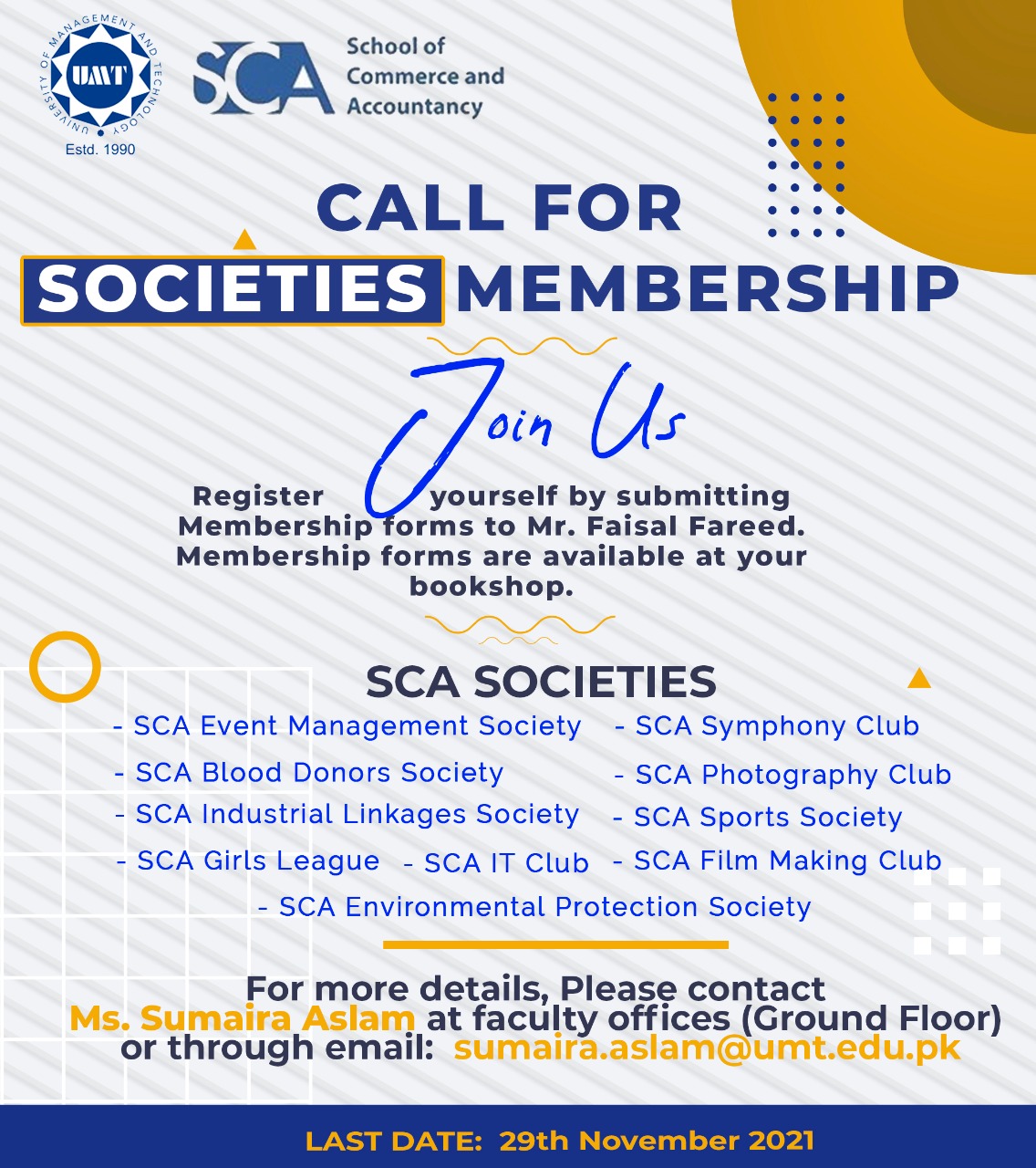 Call for Societies Membership