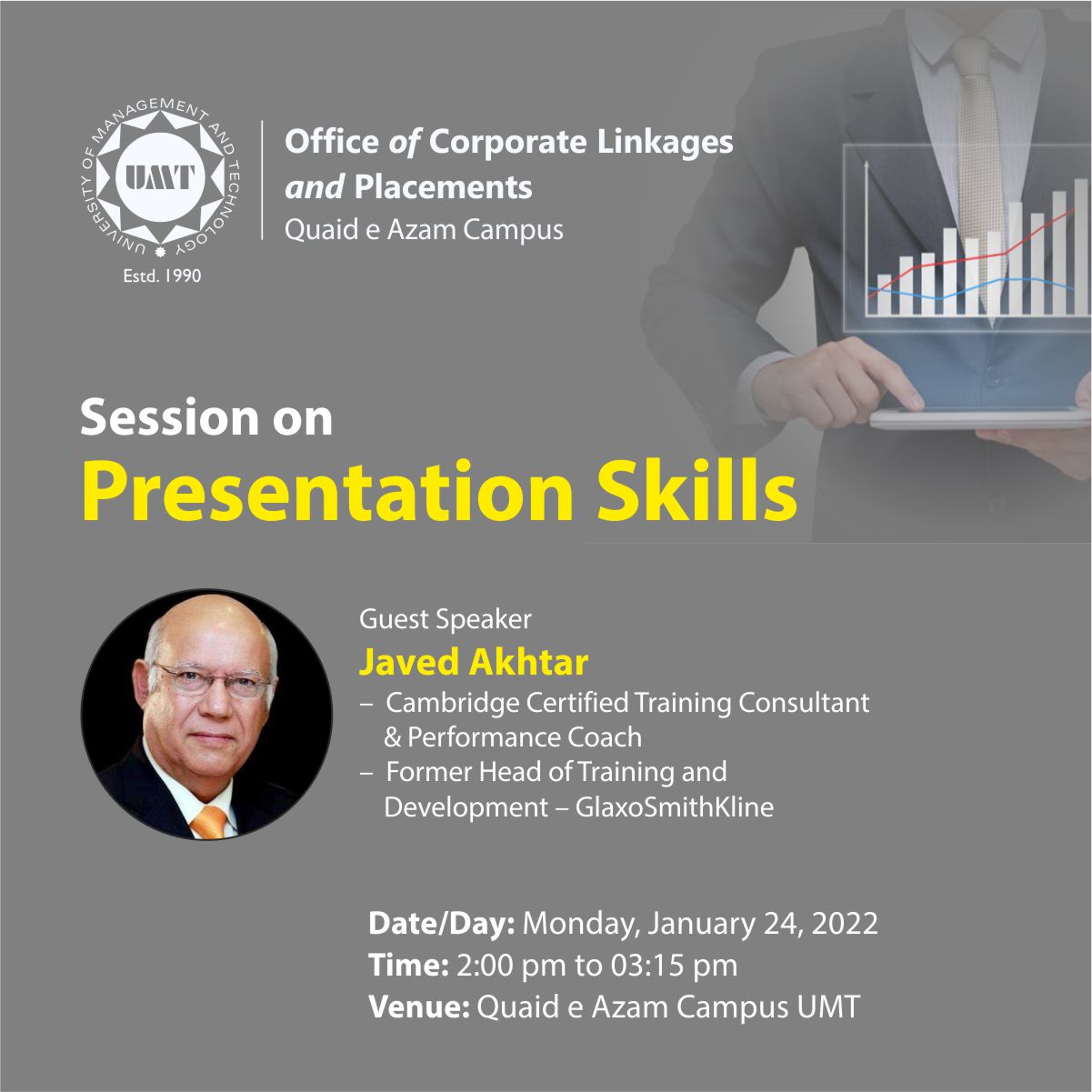 Guest Speaker Session on  " Presentation Skills "  by  Javed Akhtar