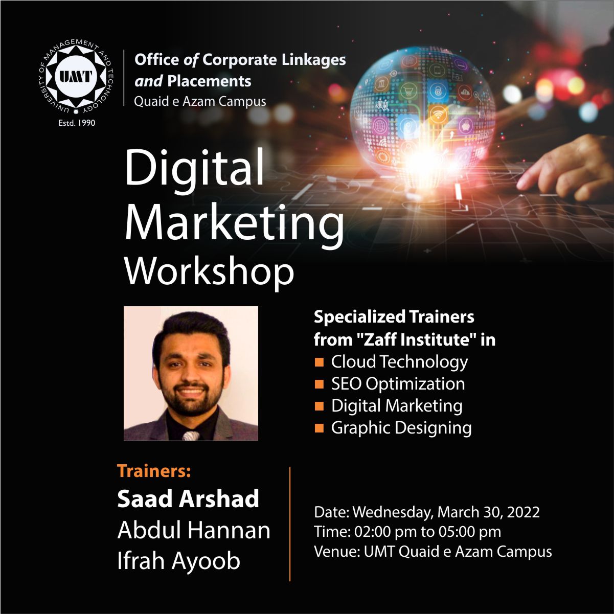 Training Workshop on "Digital Marketing"   by Saad Arshad