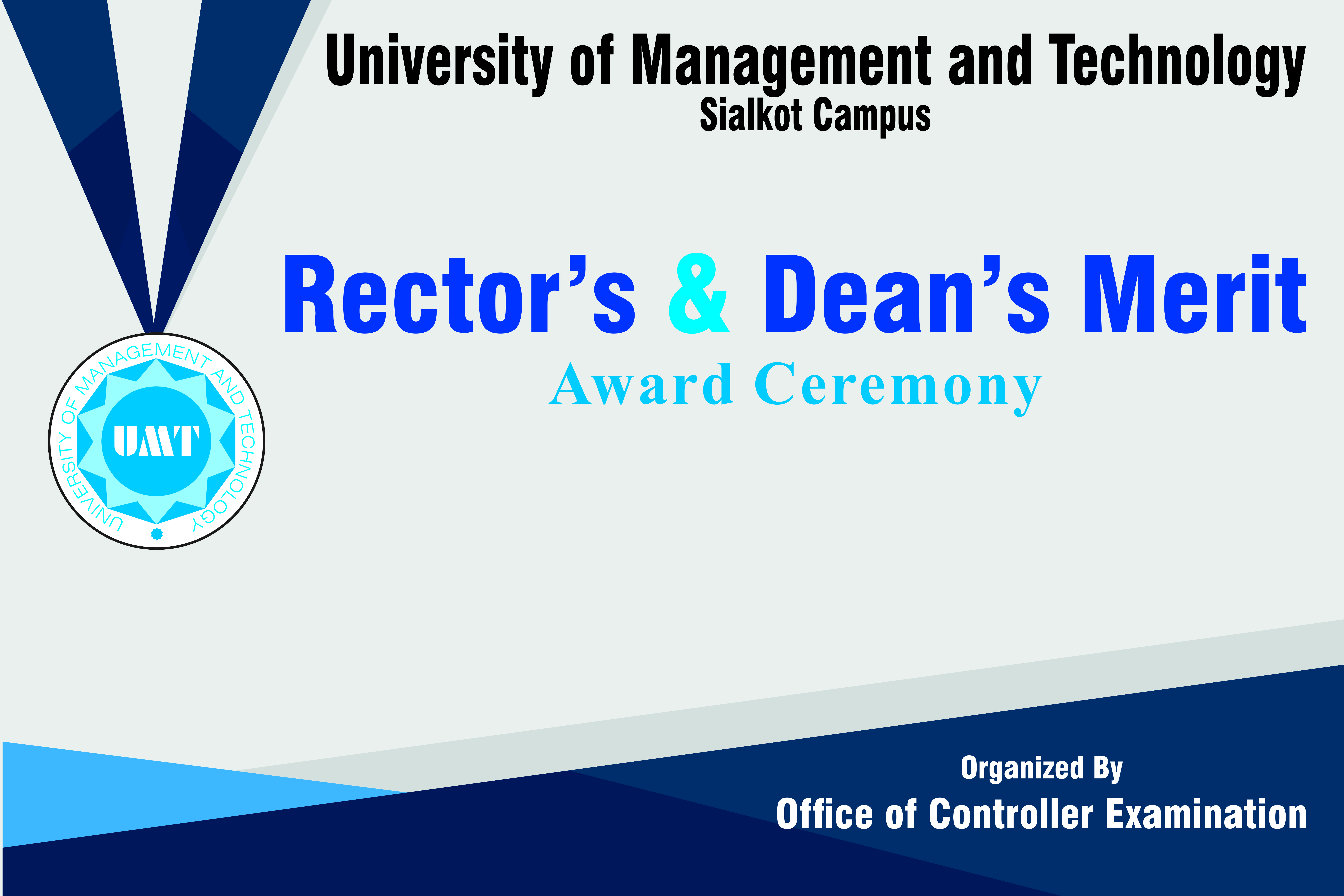Rector’s / Dean’s Merit Award Ceremony for Fall 2015, Spring 2016 will be held on Saturday, March 11, 2017