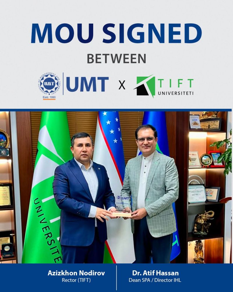 MOU signing ceremony with TIFT University, Uzbekistan