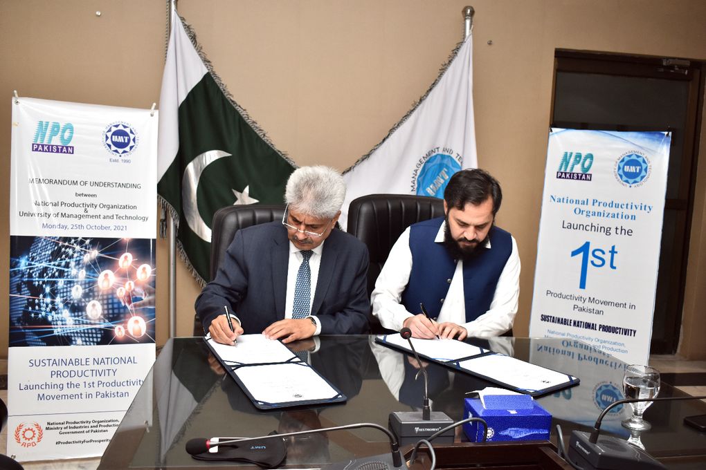 MoU signed - UMT and National Productivity Organization